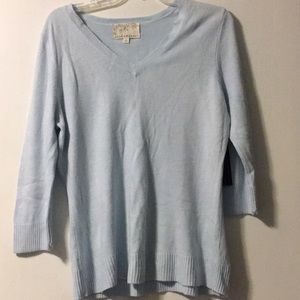 Debbie Morgan Sky Blue V Neck Sweater
